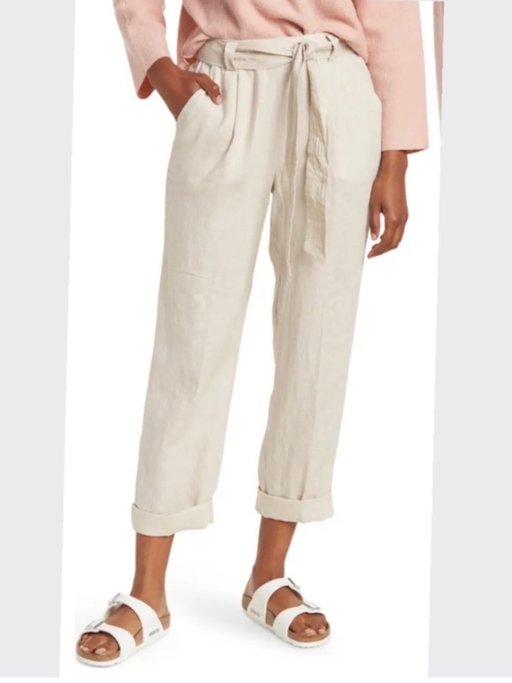 New Trina Turk Womens  Kick Back Linen Pant 100% linen size xxl